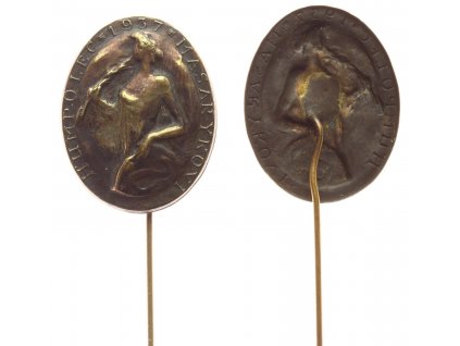 ČSR, Humpolec, AE pamětní odznak Masaryk, 1937, plech, jehla