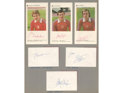 Štambachr František, Barmoš Jozef, Berger Jan, sběrat. karty a vl. podpisy na sb. listu