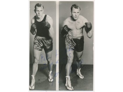 Němec Josef (1933-2013), český boxer, fotografie s věnováním a vl. podpisem