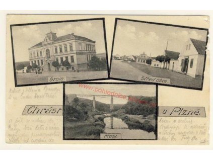 47 - Plzeňsko, Chrást, 3 - záběr dominant obce, cca 1925