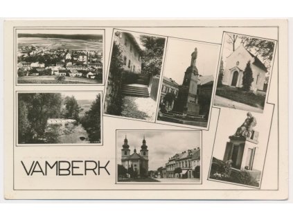 57 - Rychnovsko, Vamberk, 7 - mi záběr dominant města, cca 1950