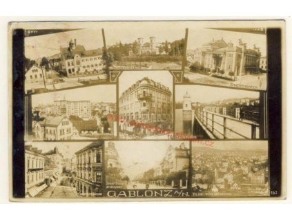 20 - Jablonec nad Nisou, 9 - ti záběr dominant města, cca 1930