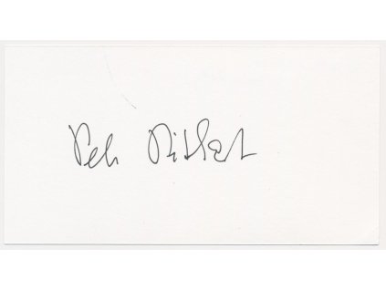 Pithart Petr (1941), český politik, spisovatel, sběratelská kartička s vl. podpisem