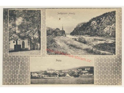 51 - Praha - západ, Slapy, 3 - záběr dominant obce, cca 1920