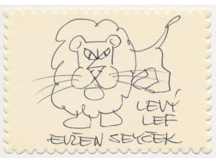 Seyček Evžen (1917-2009), malíř, grafik, sběratelská kartička s vl.podpisem a obrázkem
