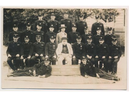 Hasiči, skupinové foto dobrovolných hasičů v Bradlném, 1928