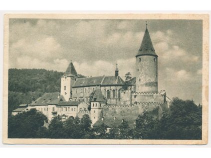 55 - Rakovnicko, Křivoklát, pohled na hrad, cca 1952