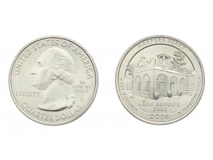 USA, pamětní mince Quarter Dollar, 2016, P, Harpers Ferry, stav 1/1...viz autentické foto