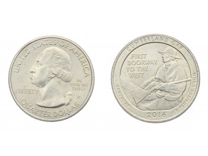 USA, pamětní mince Quarter Dollar, 2016, P, Cumberland Gap, stav 1/1...viz autentické foto