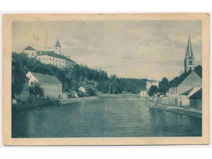 17 - Havlíčkobrodsko, Ledeč nad Sázavou, pohled od řeky, cca 1929