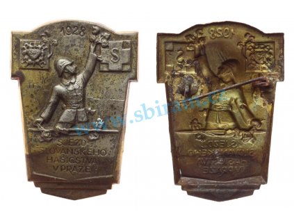 ČSR, AE pamětní odznak Sjezd hasičstva, 1928, hasiči, rozměr 50x35mm