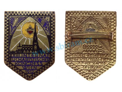 Rakousko - Uhersko, AE odznak XII. Eucharistický kongres, 1912, smalty