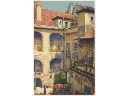 49 - Praha, oživená partie "U Vořechovských" na Starém Městě, cca 1925