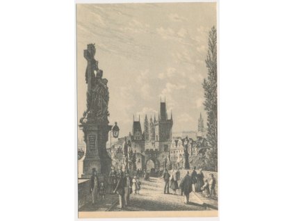 49 - Praha, Malostranské mostecké věže, oživená partie, cca 1918