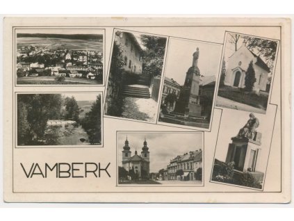 57 - Rychnovsko, Vamberk, 7 - mi záběr dominant města, cca 1935