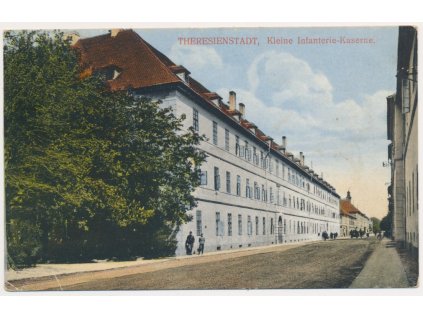 33 - Litoměřicko, Terezín, oživené kasárny, Kleine Infanterie-Kaserne, cca 1919