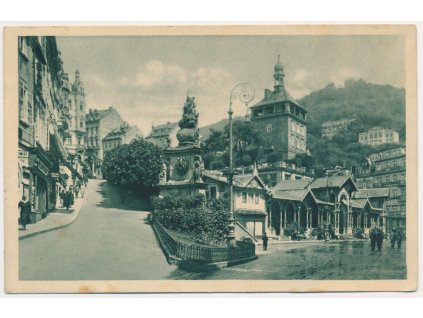 25 - Karlovy Vary, Zámecký vrch a Zámecký pramen, cca 1935
