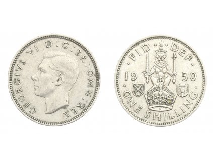 Velká Británie, mince 1 Shilling, 1950, stav 1/1...viz autentické foto