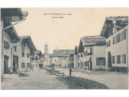 Österreich, Mittenwald a. Isar, Oberer Markt, cca 1908