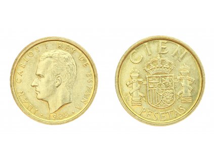 Španělsko, mince 100 Pesetas, 1988, stav 1/1...viz autentické foto