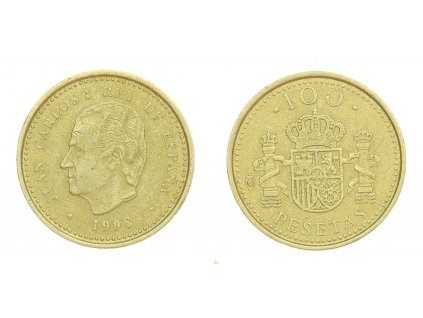 Španělsko, mince 100 Pesetas, 1998, stav 1/1...viz autentické foto