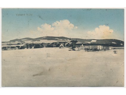 58 - Semilsko, Vysoké nad Jizerou, celkový pohled na město, cca 1914