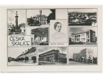 38 - Náchodsko, Česká Skalice, 8 - mi záběr a portrét B. Němcové, cca 1938