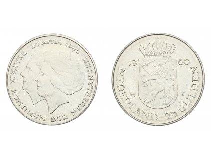 Nizozemsko, mince 2½ Gulden, 1980, stav 1/1...viz autentické foto
