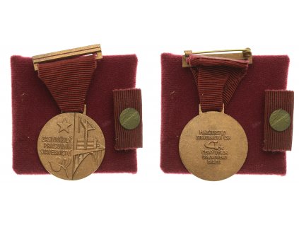 ČSSR, AE medaile Zasloužilý pracovník ve stavebnictví, stuha, stužka, cca 1975,  stav 1/1