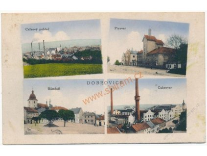 36 - Mladoboleslavsko, Dobrovice, 4 - záběr, pivovar, cukrovar...,1925