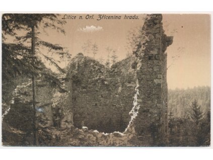 70 - Orlickoústecko, Litice nad Orlicí, zřícenina hradu Litice, cca 1922