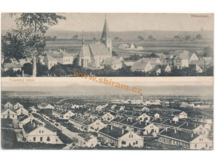 40 - Nymbursko, Milovice, 2 - záběr, vojenský tábor, cca 1915