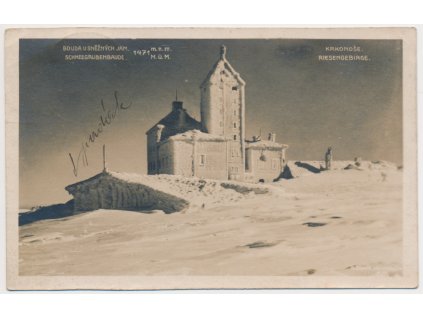 Polsko, Krkonoše, Bouda u Sněžných jam, cca 1925