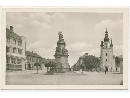 72 - Vyškovsko, Ivanovice na Hané, partie z náměstí, cca 1950