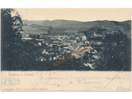 60 - Strakonicko, Volyně, celkový pohled, nakl. A. Stašek, cca 1903