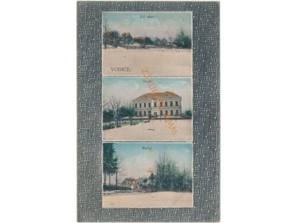 64 - Táborsko, Vodice, 3 - záběr dominant obce, foto J. Rezek,cca 1923