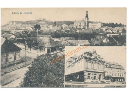 40 - Nymbursko, Lysá nad Labem, 2 - záběr dominant města, cca 1918