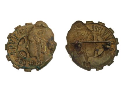 ČSSR, AE odznak 4.PVV - Pražské výstavní veletrhy, 1922, zavírací jehla, stav 1/1