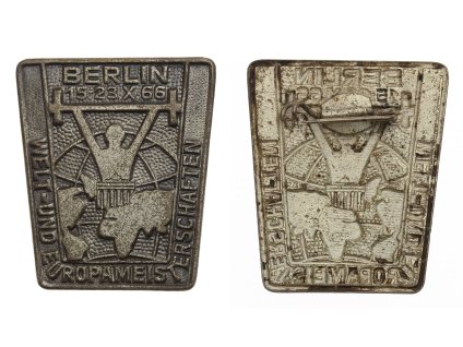 DDR, AE odznak MS a Evropy ve vzpírání, 1966, zavírací jehla, stav 1/1