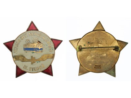 ČSSR, AE odznak Jezdím bez nehod a závad III. stupeň, zavírací jehla, stav 1/1