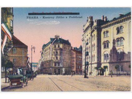 49 - Praha, Kasárny Jiřího z Poděbrad, cca 1920