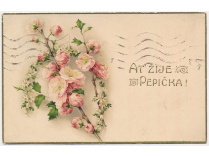Ať žije Pepička, Blahopřejná pohlednice, cca 1932