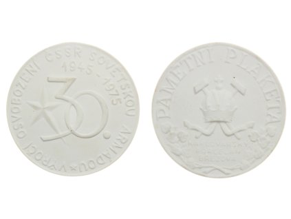 ČSSR, AE pamětní porcelánová medaile - Výročí osvobození, porcelánka Březová, 1975, průměr 70 mm, luxusní stav 0/0