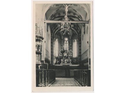 29 - Kolínsko, Kouřim, vnitřek Chrámu sv. Štěpána, cca 1942