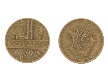 Francie, mince 10 Francs, 1977, stav 1/1...viz autentické foto