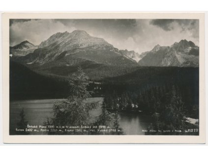 Slovensko, Štrbské pleso, v pozadí Štrbský štít, cca 1934