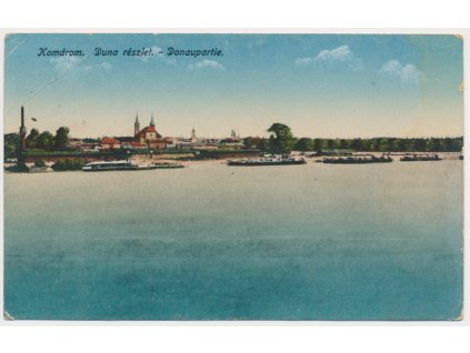 Maďarsko, Komárom, Duna részlet, Dunaupartie, cca 1918