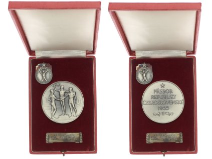 ČSSR, judo, AE medaile za 2. místo v přeboru ČSR, 1955, dekorativní, stav 1/1