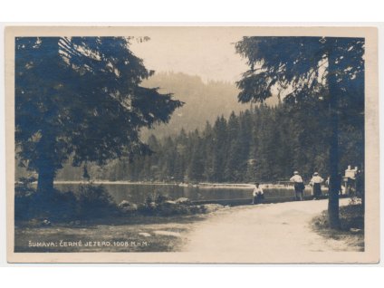 28 - Klatovsko, Šumava, oživená partie u Černého jezera, cca 1926