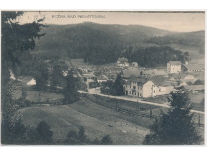 75 - Žďársko, Rožná, celkový pohled na obec, cca 1940